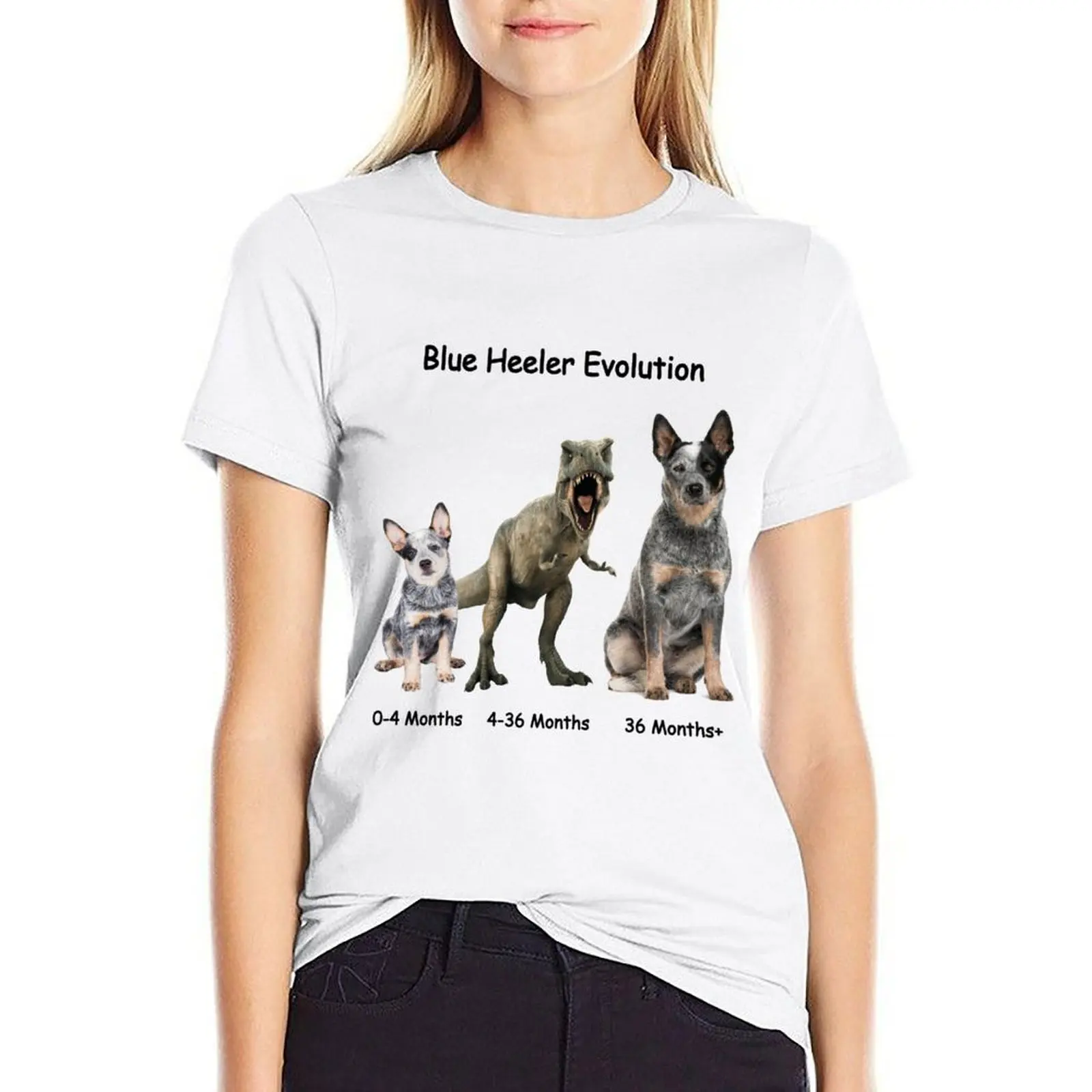 

Blue Heeler Evolution \\ Australian Cattle Dog Lover T-shirt shirts graphic tees plus size tops t-shirts for Women graphic tees