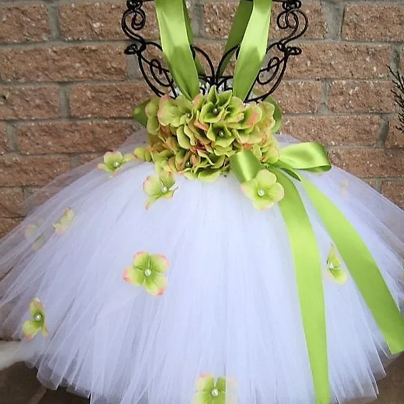 thumbnail image 1 of Vestido de tul con tutú y flores de hortensia para niña, vestido de princesa de hadas, vestido de fiesta de cumpleaños para boda para niña, 1 of 5