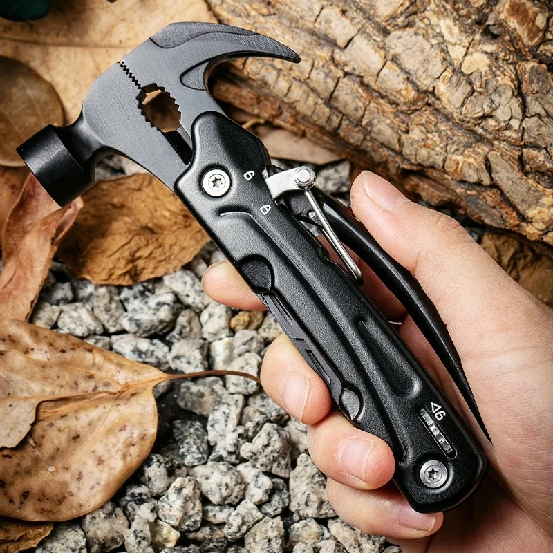 Multi-Tool Hammer, 7-in-1 Stainless Steel Multi-Tool, , Foldable Heavy Duty Multi-Tool Set with Cutter 3