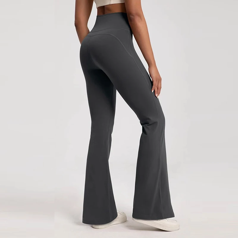 Women's High-Waisted Elastic Flared Pants Waist Cinching Hip-Lifting Fitness Exercise Casual Outdoor Yoga Pants