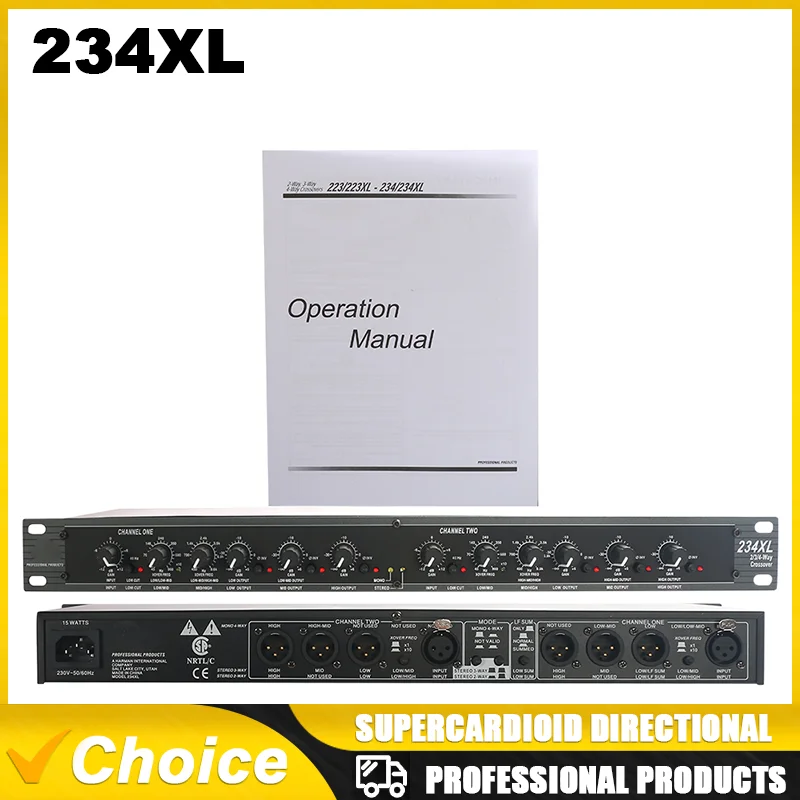 Audio Peripheral Equipment Stereo 2/3 Channels Mono 4 Channels Electronic Frequency Divider DBX 234XL audio crossover