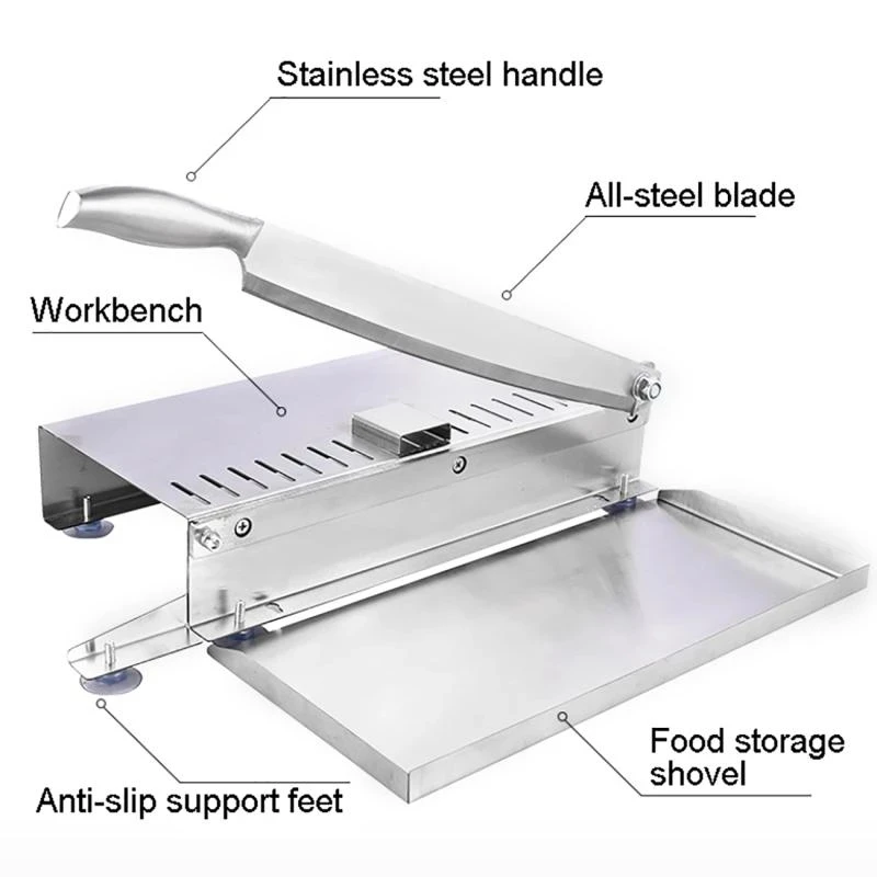 Food Slicer Frozen Meat Slicer Bone Cutting Machine Minced Lamb Bone Meat Cutter Chicken Duck Fish Ribs Lamb Cutting Kitchen Knife Tool