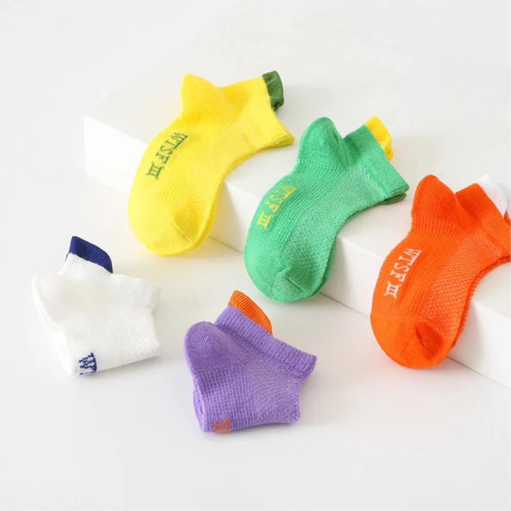 Spring and summer new children's socks 0-12 years old silk mesh socks boy cotton girl baby thin socks.