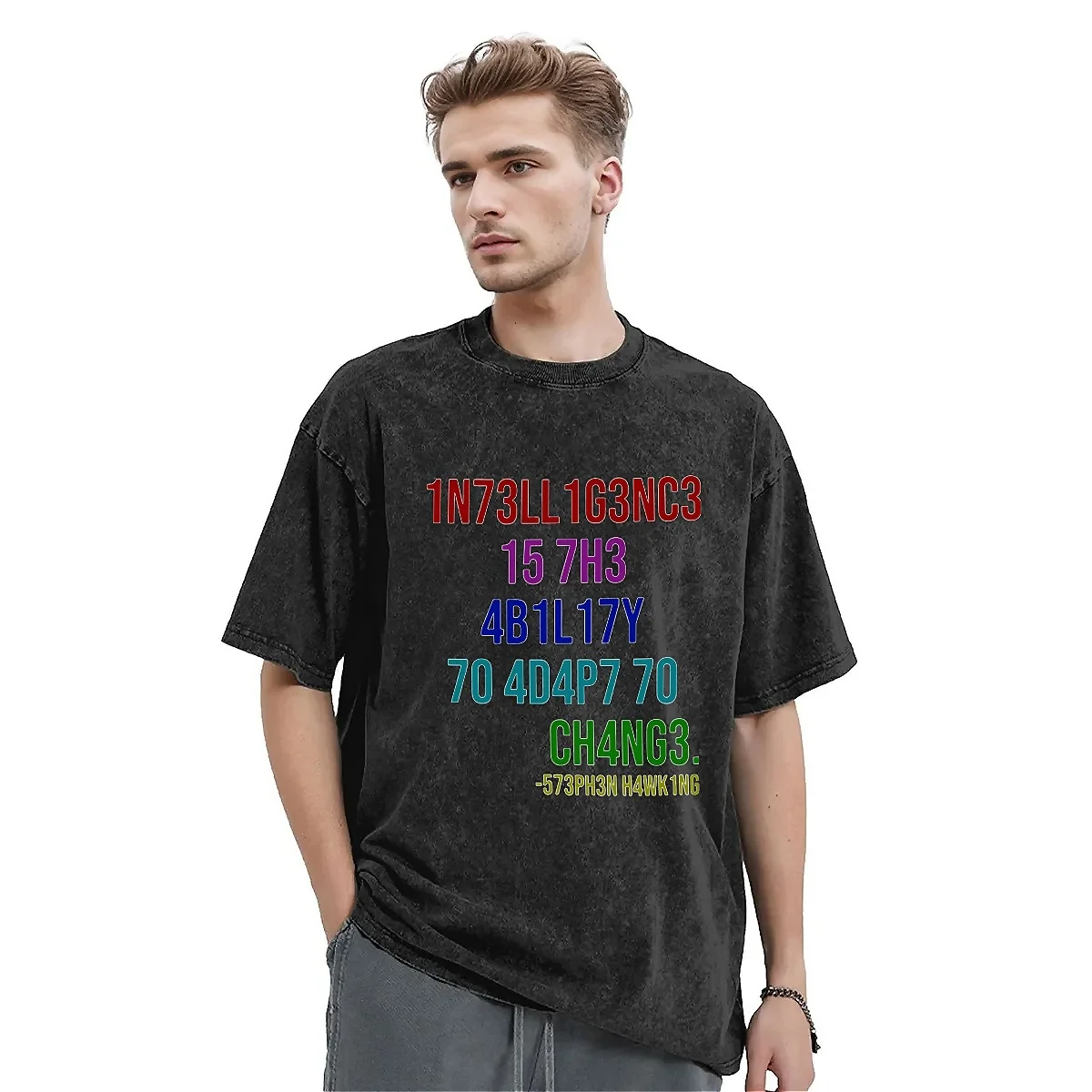 Винтажная промытая футболка Science 1N73LL1G3NC3, хлопковые футболки, забавный красочный подарок, милая футболка для мужчин, летняя Базовая женская футболка Y2K