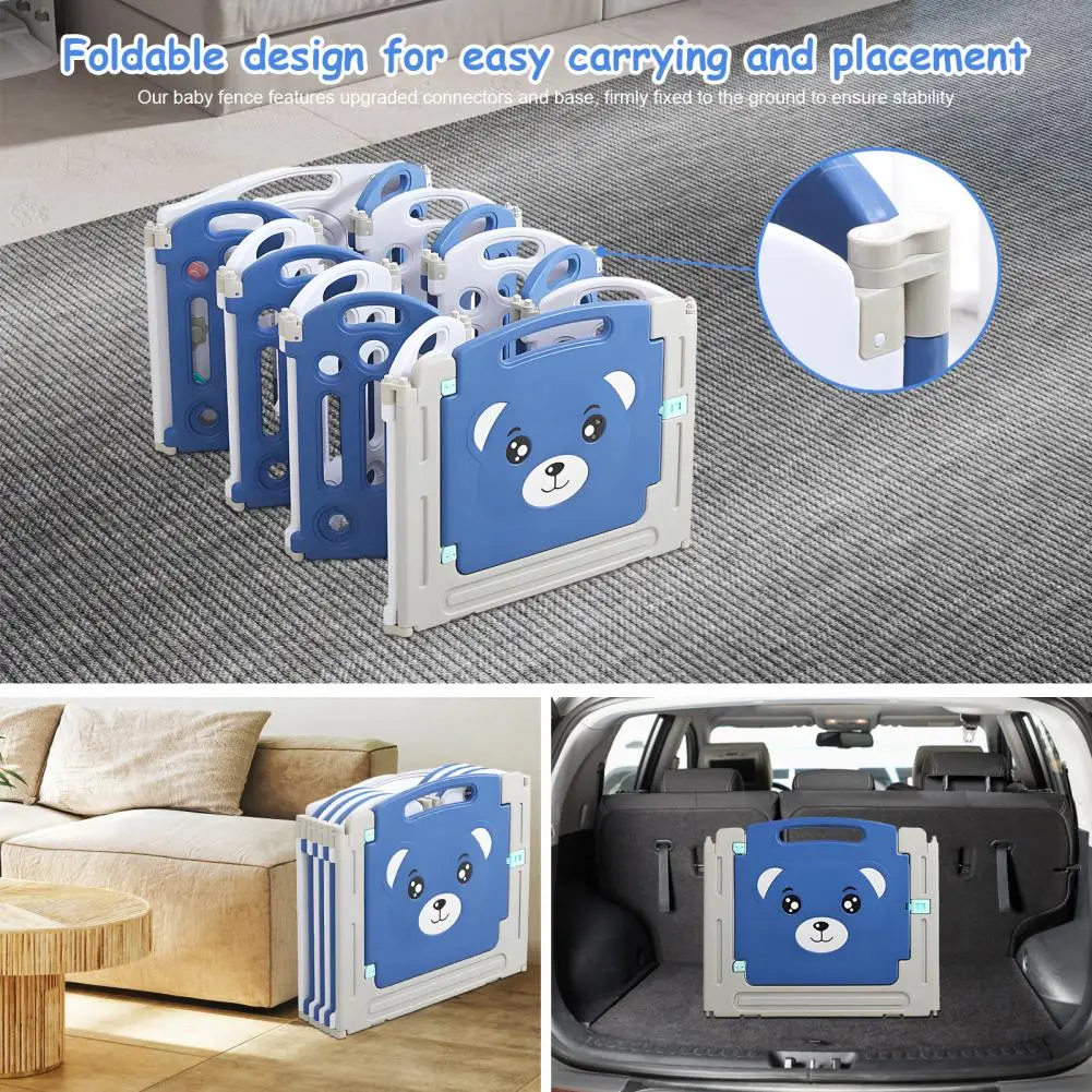 1Pc 14 Panels Baby Gate Playpen Spacious Area Foldable Baby Playpen Easy to Assemble Plastic Indoor Crawling Grille Indoor Toys 2