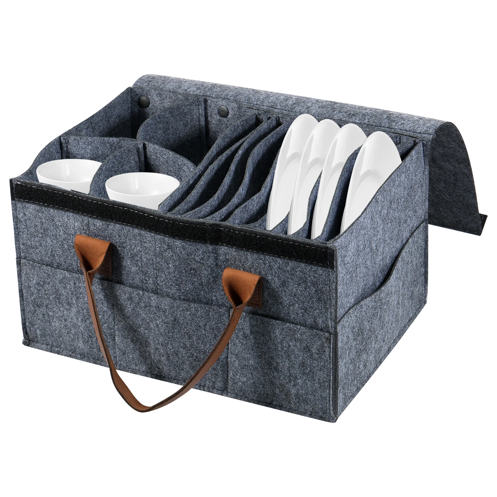 Felt Board จานถ้วยเก็บกระเป๋า Rack หนา Camping Tableware คอนเทนเนอร์ RV ห้องครัวตู้ Layered แผ่นกล่องเก็บ Camper 1