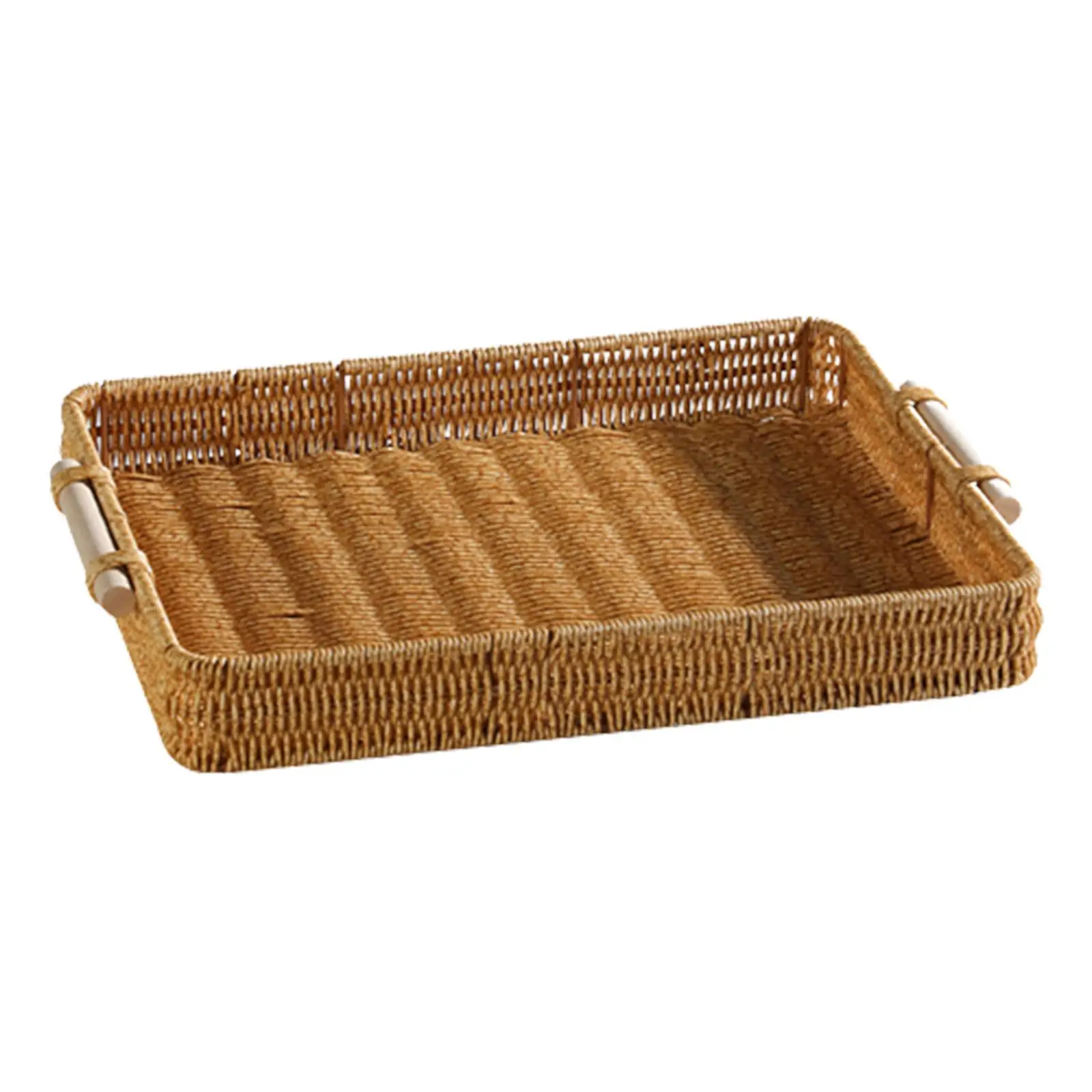 Imitation Rattan Bread Basket Wicker Basket Kitchen Bread Box Fruit Trays Organizer