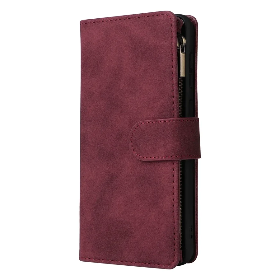 Luxury Zipper Leather Wallet Case