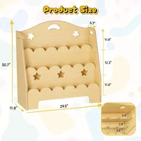 3-Tier Montessori Wooden Bookshelf for Kids, Toddler Book Rack Toy Organizer and Storage, Small Book Display Stand for Baby 2