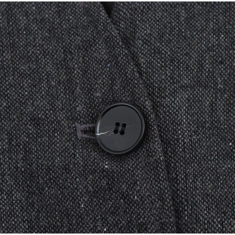 Elegant Single-breasted Blazer Coat Women 2025 Spring Long Lantern Sleeve Suit Jacket Female 2025 Vintage Office Lady Outerwear