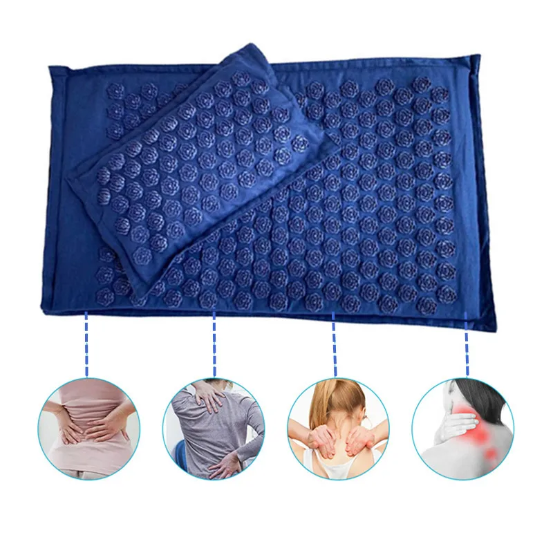 Nature Linen Coconut palm Massage Yoga mat sport pillow mat with bag Lotus Spike Acupressure Mat Cushion