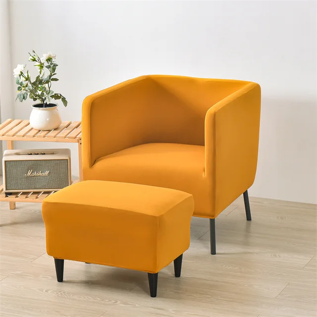 Yellow Single Couch Chair Ikea Square Solid Color Armchair Cover - Main Image