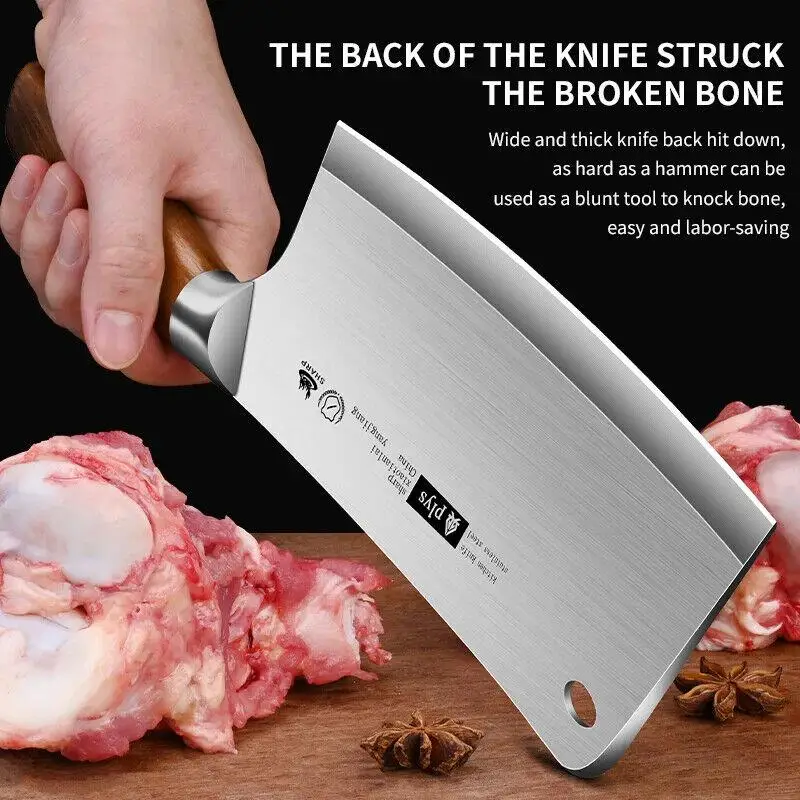 Hand Forged Kitchen Chef Knife Heavy Duty Bone Meat Butcher Cleaver, Multi-Functional knife for Home and Commercial Kitchens - Image 3