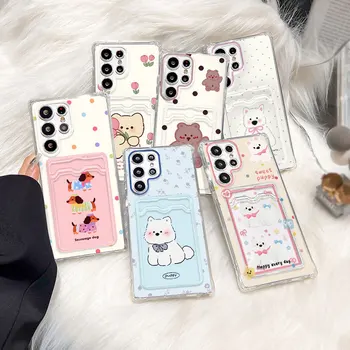 Card Holder Animal Phone Case For Samsung Galaxy S25 Ultra A56 5G A55 A54 A53 S24 FE S23 S22 Plus A52 Soft Silicone Funda Cover 1