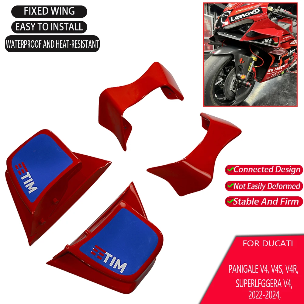 

Фиксированное крыло на боковой стороне мотоцикла подходит для Ducati Panigale V4 V4S V4R,Superleggera V4 2022-2024, новый дизайн