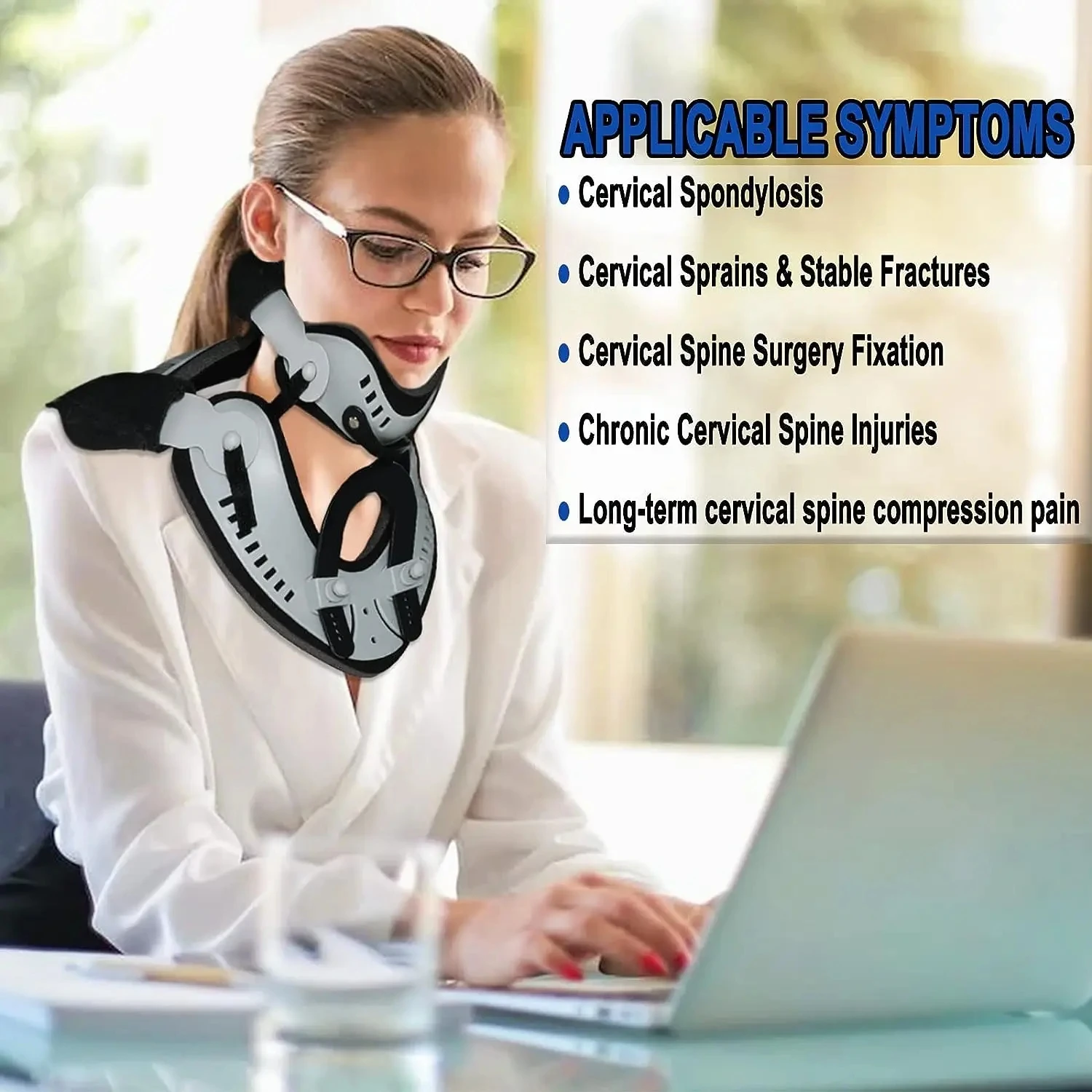 Adjustable Cervical Collar, Neck Brace Support Orthosis, Fixable Neck Posture Corrector, Pain Relief, Traction Spine Alignment 5