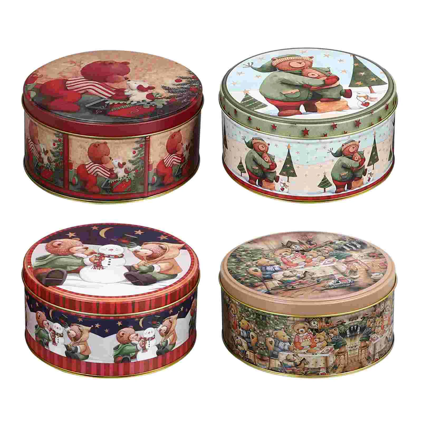 

Christmas Tinplate Cases Candy Biscuit Storage Cases Cookie Boxes Tinplate Christmas Candy Gift Box (Mixed Style)