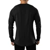Plain Mens Casual Hip Hop Tops Slim Fit Long Sleeve V-neck T-Shirt Gym Bodybuilding Sport Cotton Shirts Fitness Muscle Clothing 3