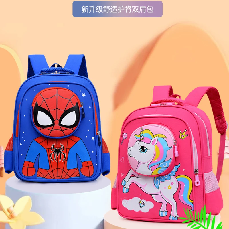 Herocross Spiderman Backpacks Super Heroes Student School Bag Cartoon 3d Stereo Kindergarten Backpack Children's Travel Bag Gift 3