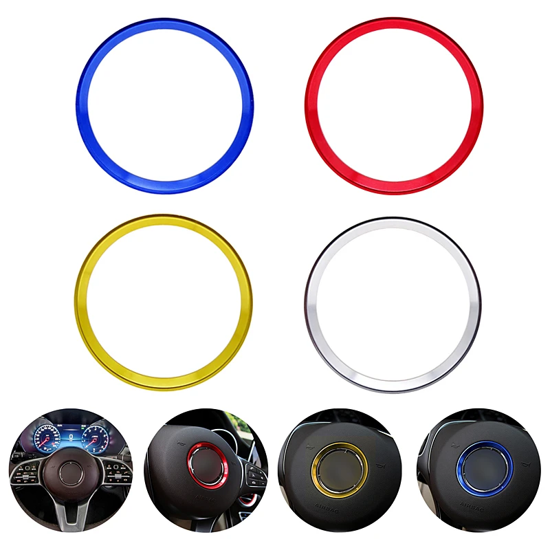 1Pcs Auto Steering Wheel Centro Anelli Decorativi Adesivi Copertura Accessori Per Mercedes Benz Gle Cla Gla W213 W246 W205 C117