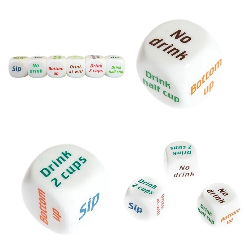 3Pcs New Funny Drinking Sip Dice Roll Decider Die Game Party Bar Club Pub Gift Toy
