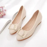 ​​2025 Minimalist Square-Buckle Chain Flats Genuine Leather Slip-Resistant Cushioned Mom Loafers - Image 3
