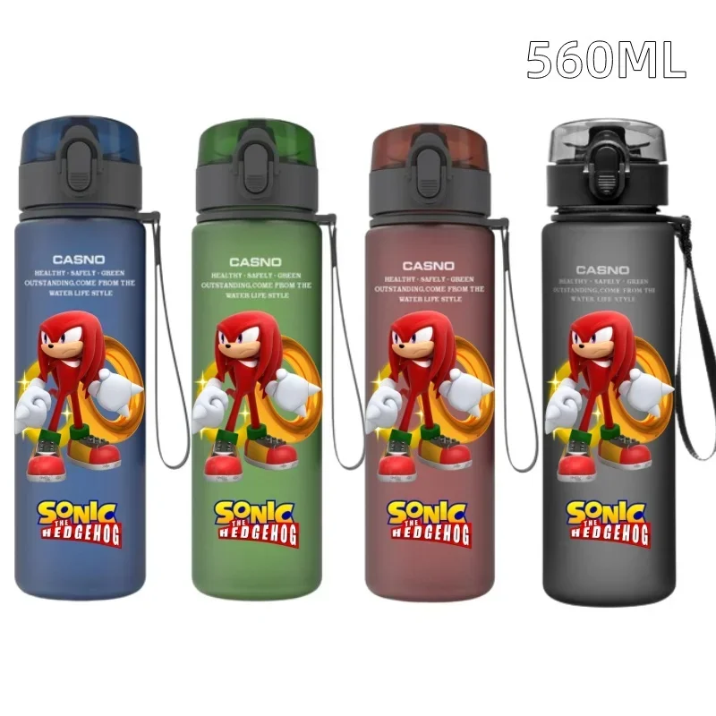 thumbnail image 1 of Nuevo diseño 560ML Sonic Hedgehog azul negro plástico PC a prueba de fugas taza de agua portátil para viajes al aire libre deportes regalo de vacaciones para niños, 1 of 5