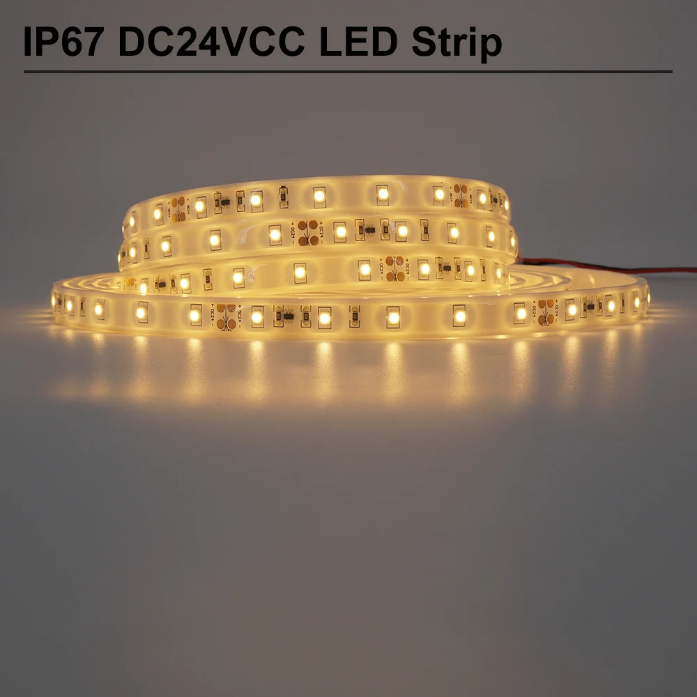 Constant Current DC24V LED Strip Lights,Waterproof IP67,Warm White 2400K,High Quality Constant Current IC Home Lighting Dimmable 3 meters 2835 200d 7mm 5b10c×2 dual colors constant current led strip for repairing chandeliers 3000k 6500k led ribbon