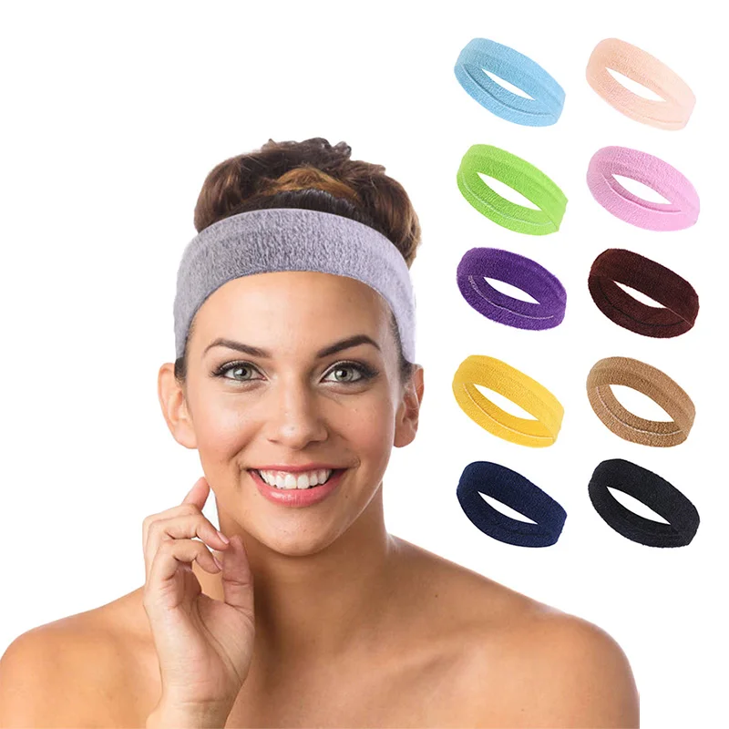 Sports Headbands for Women Men Yoga Fitness Stretch Sweatband Hair Band Elastic Towel Headband Headwear Absorb Sweat Hairband эспандер mad wave stretch band m0779 09 4 03w