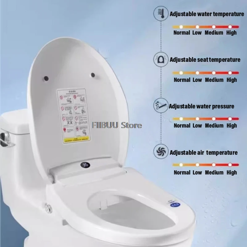 Smart Bidet Toilet Seat with Instant Heating Remote Control Auto Opening Lid Wash Heated Seat Bidet Toilet Cover Warm Air Dryer for toilet seat cover,toilet seat accessories