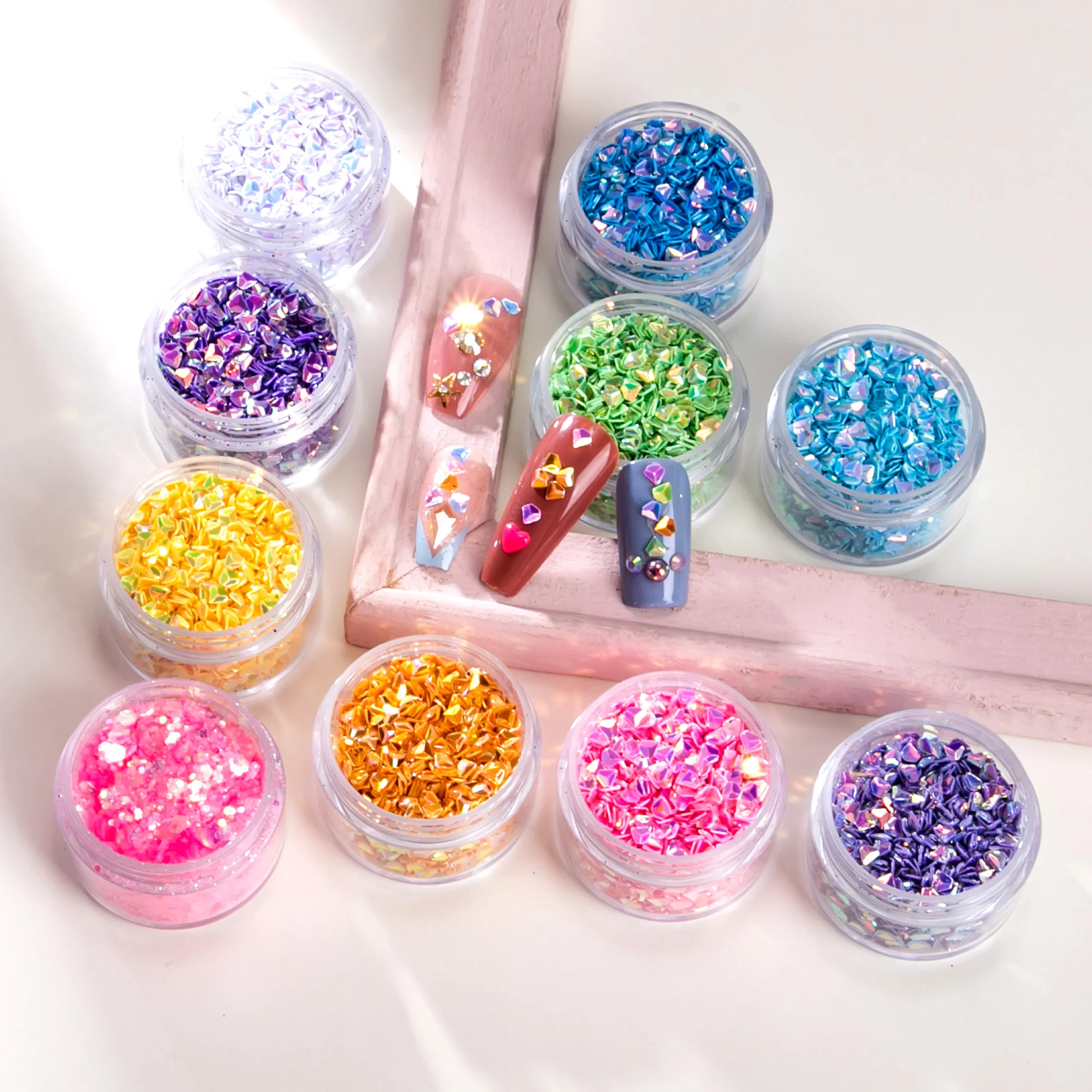 

3D Nail Rhinestones Colorful Manicure Decorations Nails Art Gems Supplies for Women Teen Girl Rainbow Diamond Charms Decor