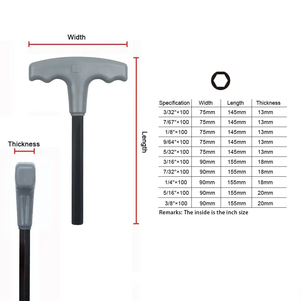 10pc Metric Or Inch T-Handle Hex Key Allen Wrench Tool Set Or Star T-Handle Hex Key Set with Convenient Storage Stand