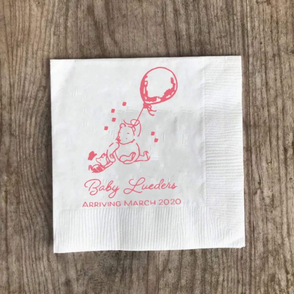 50 Pezzi Classic Winnie The Pooh Tovaglioli, Personalizzati Winnie The Pooh Baby Shower Tovaglioli, Baby Shower Bomboniere Decor,Bar Fidanzamento