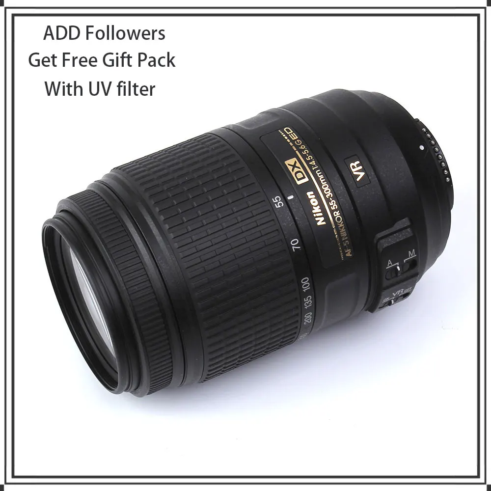 Obiettivo Nikon Af-S Dx Nikkor 55-300Mm F/4.5-5.6G Ed Vr Per Fotocamere Reflex Nikon