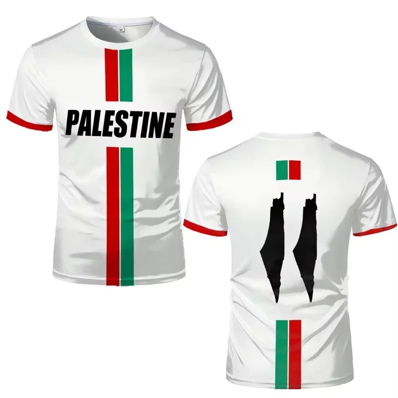 Palestine Football Jersey T Shirts Adult & Kids Light Luxury Digital Printed Soccer Uniforms Summer Mens Palestinian Flag Tees