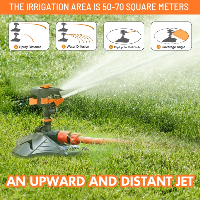 Irrigatore Da Giardino Rotante Automatico, 360 Gradi, Cortile Rotante, Irrigatore D'Acqua A Copertura Di Grandi Aree, Irrigatore D'Acqua Per Irrigazio