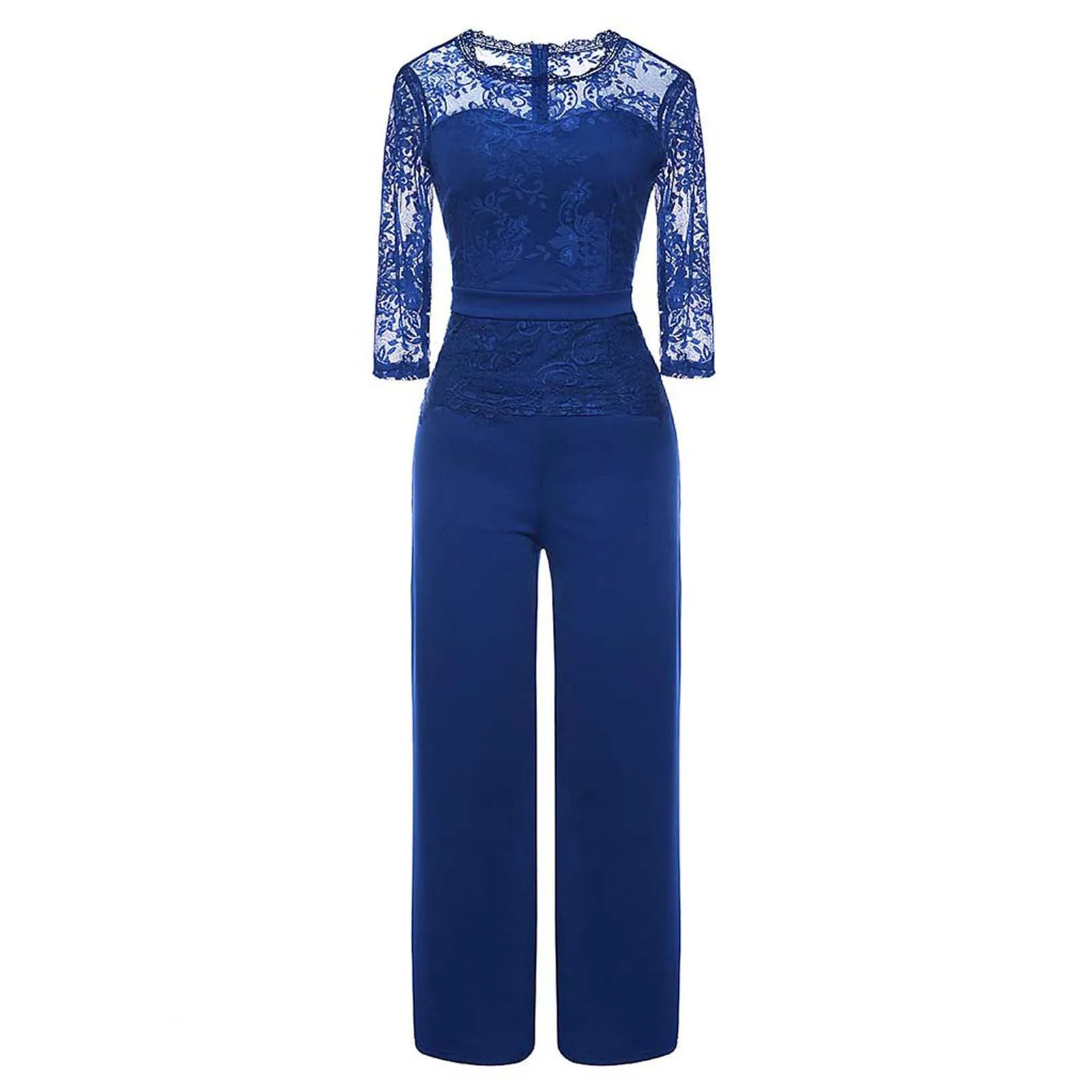 Ladies' Sexy Three Quarter Sleeve Party And Evening Casual Lace Jumpsuit Jumpsuit Women Women'S Summer Jumpsuit Summer Outfits