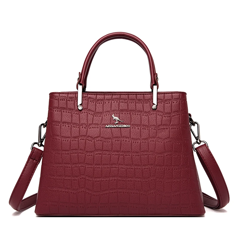 

Fashion Tote Bag Luxury Leather Handbag Women Bags Designer Shoulder Crossbody High Quality Female Alligator Pattern Casual Sac