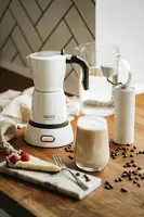 Moka – Machine à café électrique 300ml, café domestique aromatique, 480W, 6 tasses, blanche, parfaite pour les voyages 6