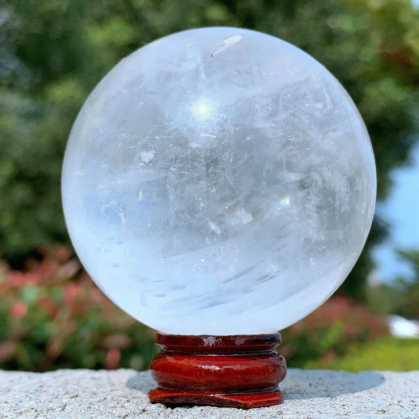 Natural White Calcite Quartz Sphere Crystal Ball Specimen Healing 6