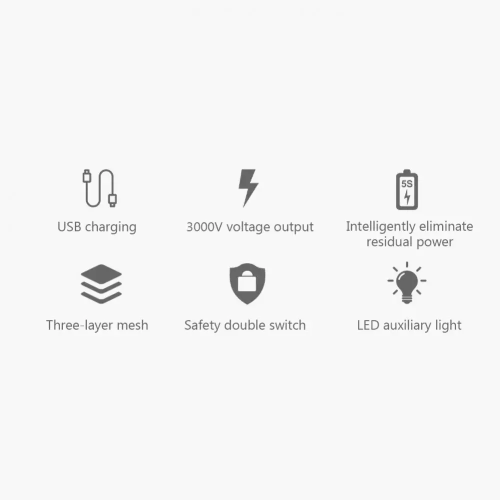 전기 모기 스와터 LED 충전식 버그 재퍼 플라이 곤충 파리 스와터 킬러 라켓, 전기 모기채 채찍질