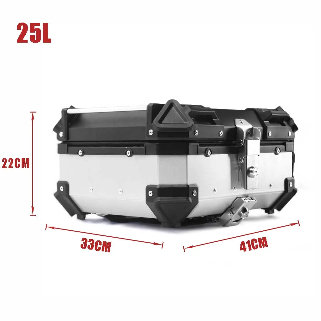 Boîte à bagages arrière universelle pour moto, coffre de rangement pour  casque, boîte à outils, accessoires de scooter, étanche, aluminium 32L-55L