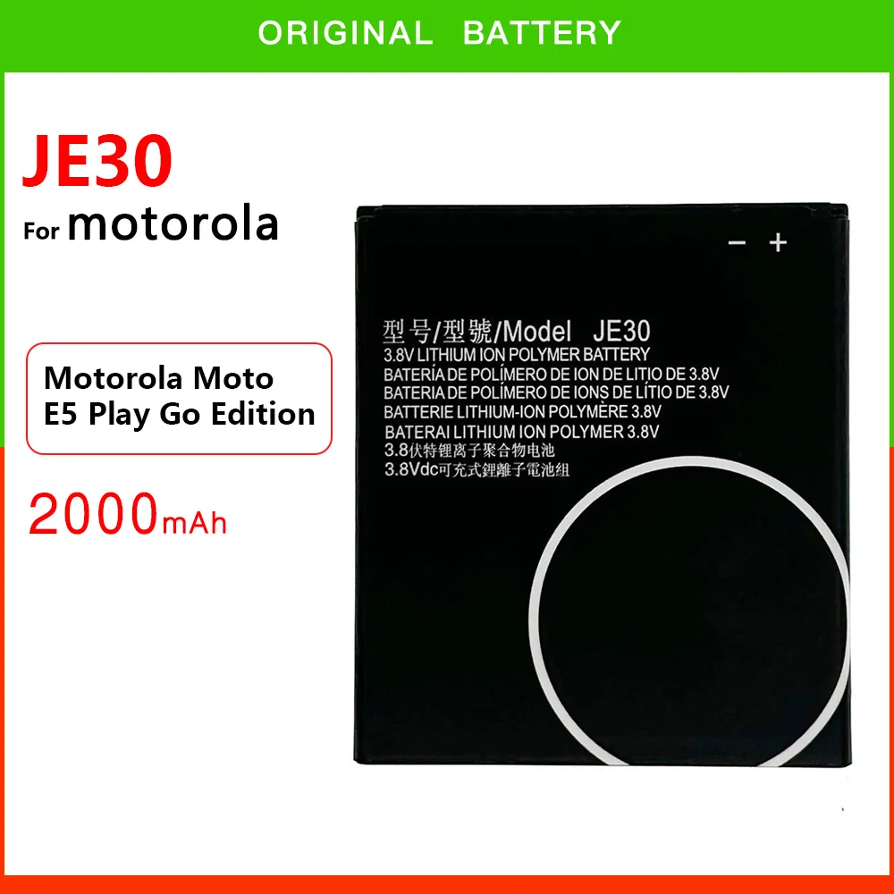 

100% NEW Original Genuine JE30 2000mAh Battery For Moto Motorola E5 Play Go Edition Mobile Phone Batteria JE30 Batteries