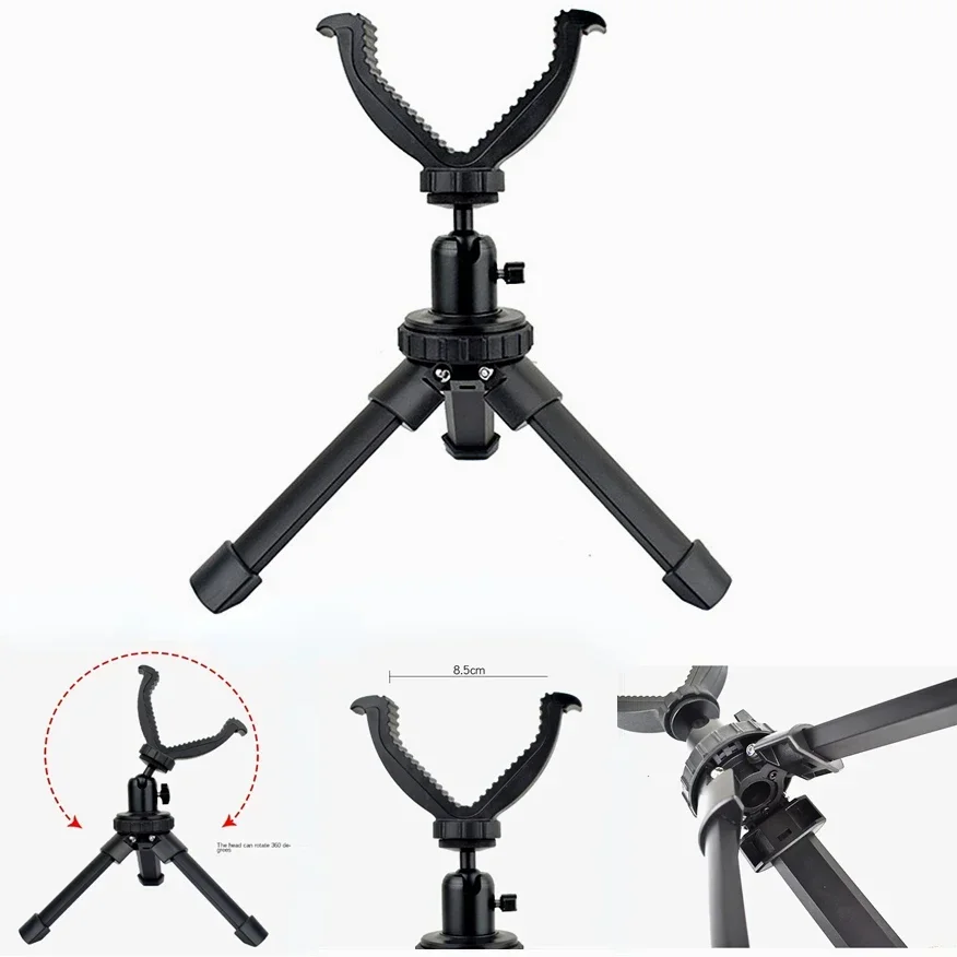 Rifle Tripod Stand Aluminum Rest Durable Adjustable Height 360 Degree Rotation V Yoke Stand for Target Shooting