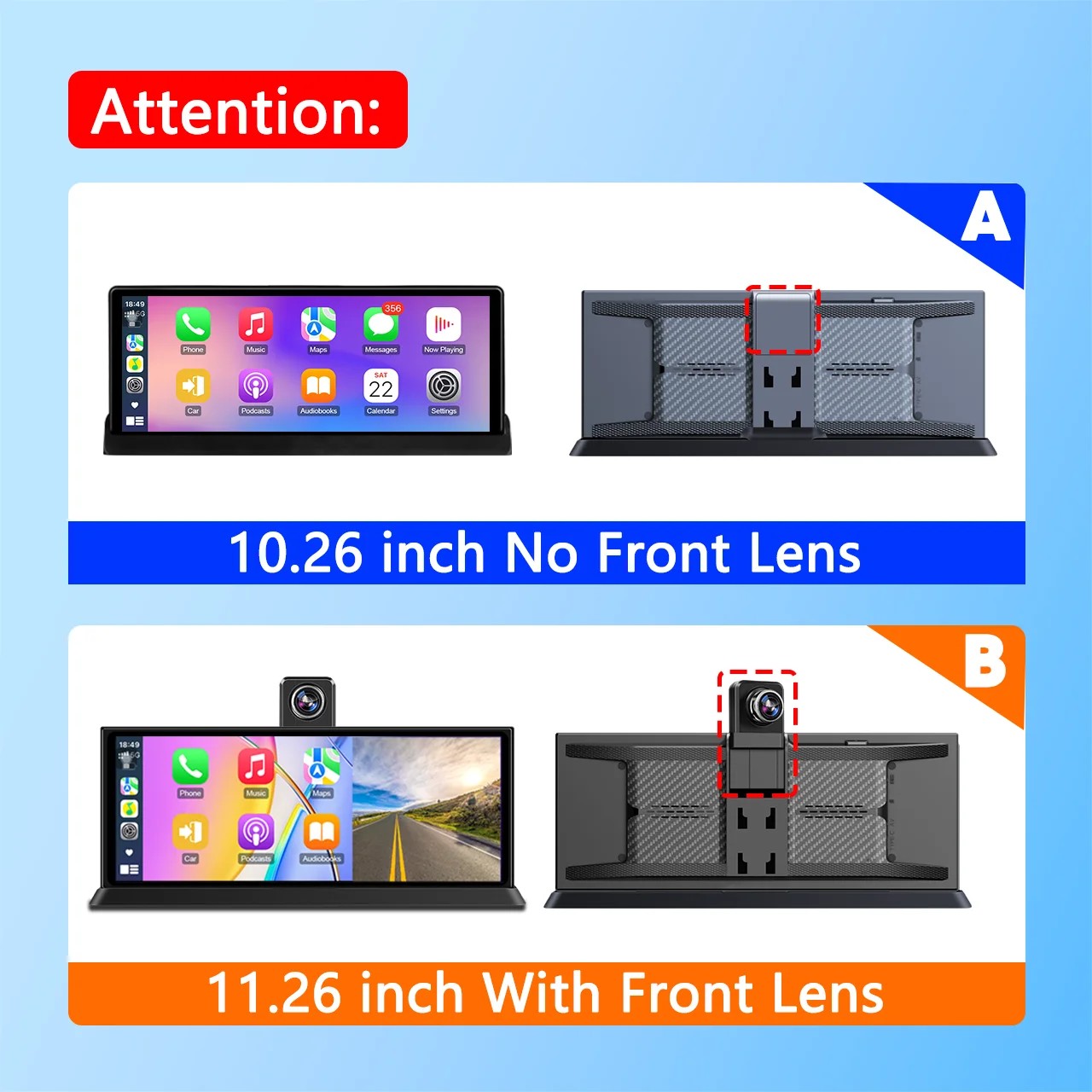 Description Picture 2 of itemJanstie 11.26 inch Car DVR 4K Camera Rotatable Lens Carplay Android auto Screen Dash Cam Video Recorder GPS Navigation Dashboard