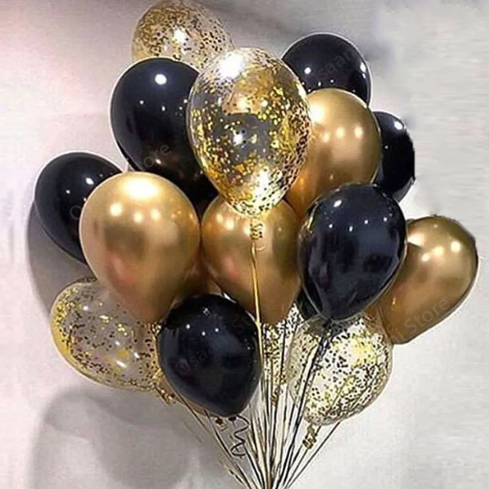 25 pezzi palloncini misti oro nero decorazioni per feste di 30° compleanno 30 anni uomo donna decorazioni di compleanno anniversario numero 30 palla  15