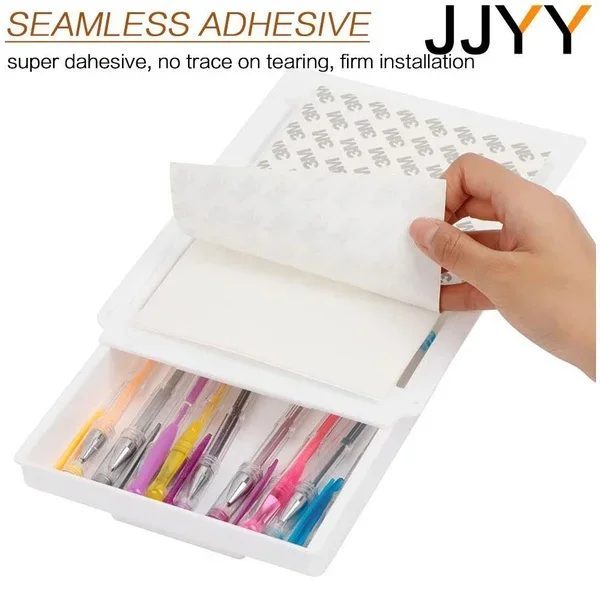 Description Picture 6 of itemJJYY Organizer Wall Mounted Drawer Organizer Under Desk Makeup Brush Organizer Office Stationery Storage Box Storage