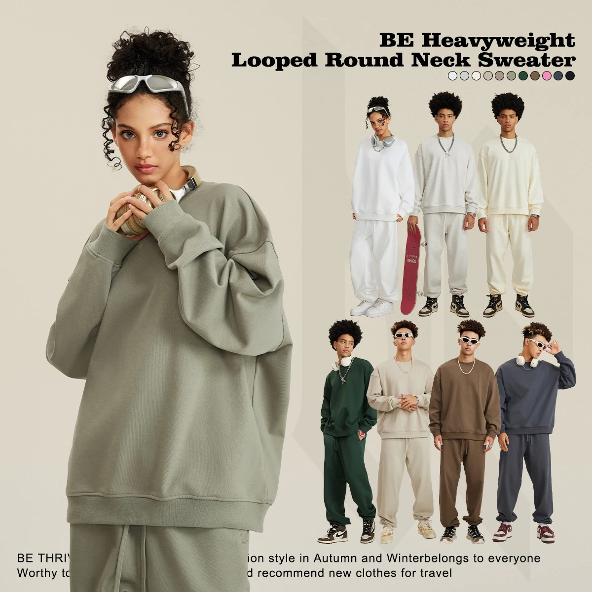 

Solid color wool circle round collar sweater