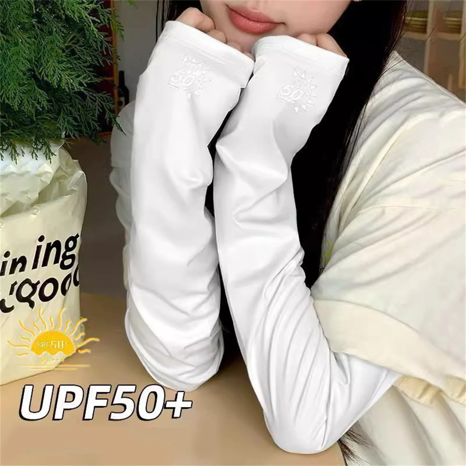 팔 슬리브 폴리에스터 심리스 쿨링 UV 차단 슬리브 커버 (운전, 사이클링, 러닝, 하이킹용)