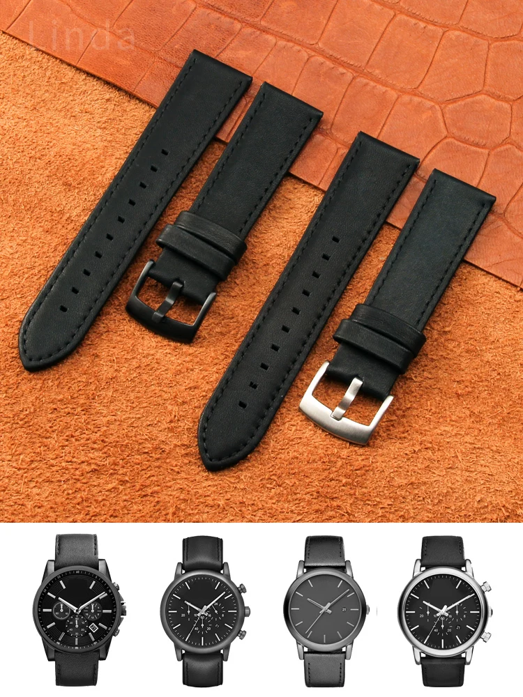 

Ремешок из натуральной кожи для часов Armani Ar1692 1694 1732 1828 2075 Ax2098, водонепроницаемый, потостойкий, мягкий, удобный ремешок для часов 20 22